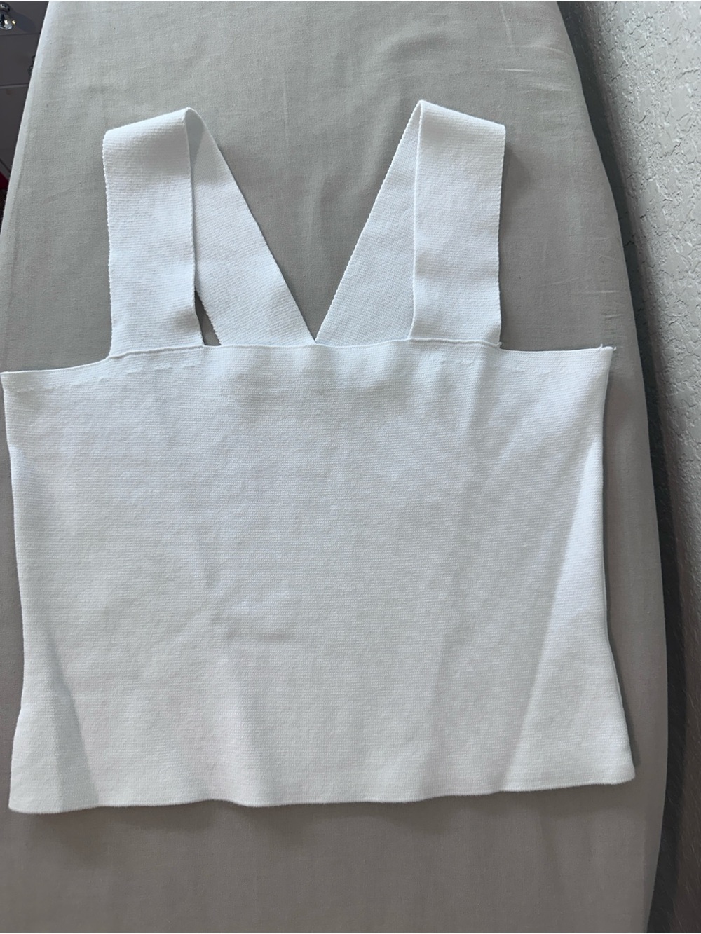 525 America White Knit Cross Back Crop Tank Top Size L